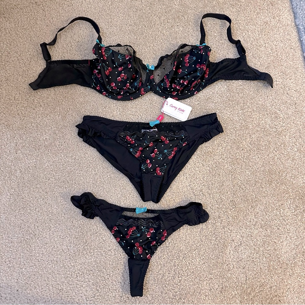 EUC and NWT Curvy Kate Cherie Bra 36F & Panty M Set (3 pc)